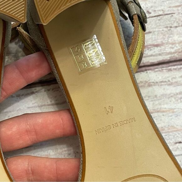 Sundance Twilight Zephyr Pewter Leather Suede Strappy Sandals Size 41 US 10 - Picture 9 of 11